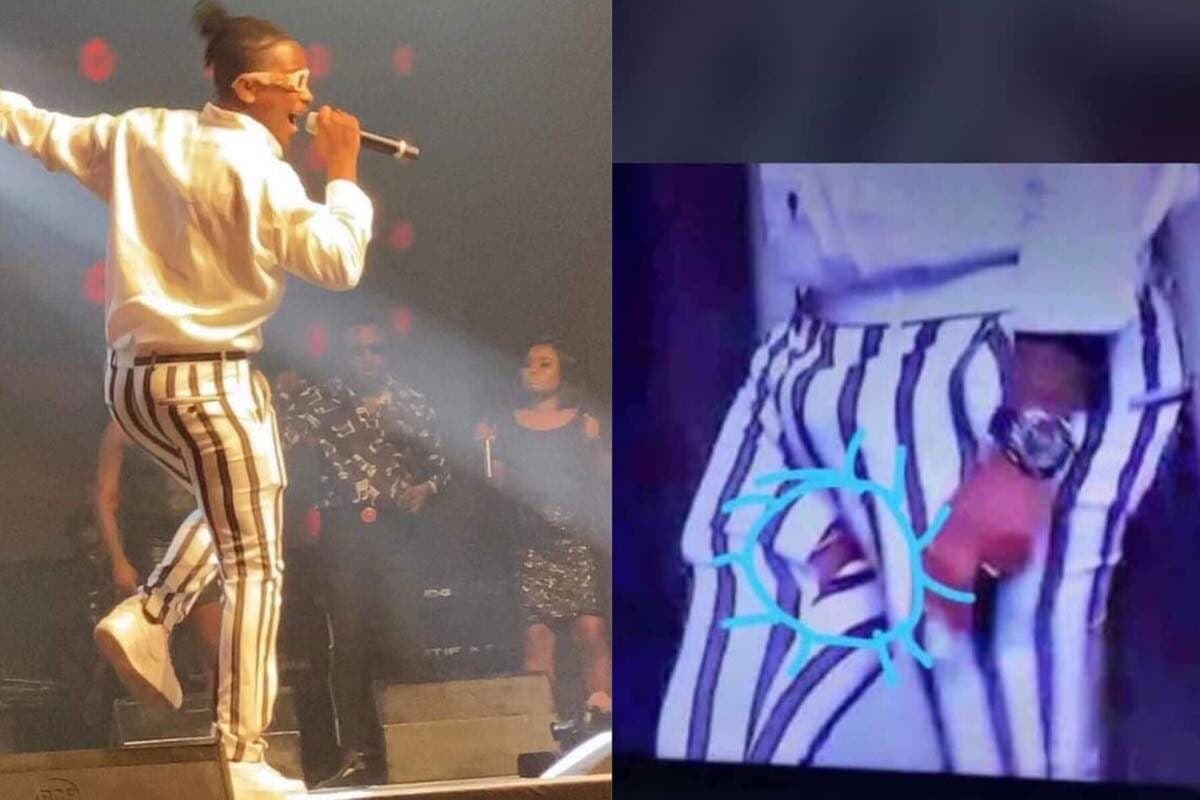 Yawa no dey hit maker Kelvynboy do yawa as his trousers got torn at VGMA 21